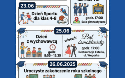 Harmonogram ostatniego tygodnia roku szkolnego 2025/2026
