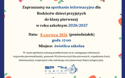 Spotkanie z rodzicami uczniów zakwalifikowanych do klasy I na rok szkolny 2026/2027