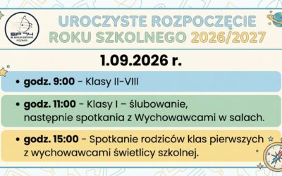 Uroczyste rozpoczęcie roku szkolnego 2026/2027